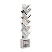 13 Tier Tree Bookshelf Bookcase Tall Wooden Storage Display Unit Corner Vertical Narrow Shelves Stand Heavy Duty Shelving Decorations White
