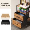 2 Drawer Beside Table LED Nightstand Night Lamp Bed Side Stand End Storage Cabinet Shelves Racks Bedroom Furniture Wooden Metal with Charging Station