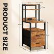 2 Drawer Beside Table LED Nightstand Night Lamp Bed Side Stand End Storage Cabinet Shelves Racks Bedroom Furniture Wooden Metal with Charging Station