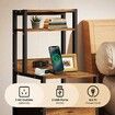 2 Drawer Beside Table LED Nightstand Night Lamp Bed Side Stand End Storage Cabinet Shelves Racks Bedroom Furniture Wooden Metal with Charging Station