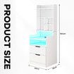 2IN1 Beside Table Bookshelf LED Nightstand 2 Drawer Cabinet Shelving Unit Storage Shelves Compartments Wooden Bedroom Furniture with Charging Station