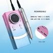 45000RPM Nail Drill Machine Kit Rechargeable Portable Poliher For Manicure With Nail Drill Stand For Salon And Home Use Color Grey
