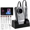 45000RPM Nail Drill Machine Kit Rechargeable Portable Poliher For Manicure With Nail Drill Stand For Salon And Home Use Color Grey