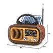 Solar Vintage Radio,Portable Radio AM FM Transistor with Best Sound,Solar/Battery Operated Radio/Rechargeable Radio,TWS,Support TF Card/USB Playing