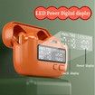 Wireless Noise Cancelling Headphones with LED Power Display for Sports Game, Fitness, Running, Gaming (Orange)