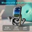 Smart Touch Screen Bluetooth 5.3 Earbuds, Noise Cancelling Wireless Headphones with Built-in Microphone,LED Touchscreen Slide Cover (Black)