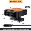 Portable Car Heater,12V 200W Fast Heating Defroster 2 in 1 Automobile Windshield Fast Heaters Car Heater That Plugs into Cigarette Lighter (Orange)