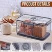 Grey 11CM Airtight Bread Box for Kitchen Counter Bread Keeper with Lid Storage Container for Homemade Bread Toast Cookies Fruits Vegetables