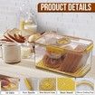 Yellow 11CM Airtight Bread Box for Kitchen Counter Bread Keeper with Lid Storage Container for Homemade Bread Toast Cookies Fruits Vegetables