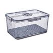 Grey 15CM Airtight Bread Box for Kitchen Counter Bread Keeper with Lid Storage Container for Homemade Bread Toast Cookies Fruits Vegetables