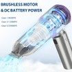 Car Vacuum Cleaner,Handheld Cordless Vacuum Cleaner For Car,4-in-1 16000PA High Power Portable Rechargeable Cleaner with Brushless Motor-Purple