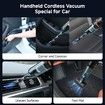 Handheld Cordless Car Vacuum Cleaner with Brushless Motor,Strong Suction Vacuum & Compressed Air Dusters with LED Light,Type C Portfor Home Car Pet