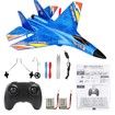 RC Plane Remote Control Glider Airplanes 2.4 GHZ 2 Channels,Easy to Fly RC Fighter,Remote Control Aircraft with Automatic Balance Gyro BLUE