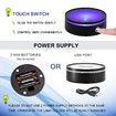 LED Light Base Lighted Display Stand for Crystal 3D Photo Glass Art Tumbler RGB Multicolor Lighting Round Black Pedestal - Flat