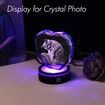 LED Light Base Lighted Display Stand for Crystal 3D Photo Glass Art Tumbler RGB Multicolor Lighting Round Black Pedestal - Flat