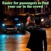 Led Light Signs,Bumper Stickers Taxi Sign Light Windshield,Blue Glow LED Sign Decal Stickers with Suction Cups Flashing Hook on Car