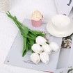 20pcs White Flowers Artificial Tulip Silk Fake Flowers for Mother's Day Easter Valentine’s Day Gifts in Bulk Home Kitchen Wedding Decoration