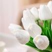 20pcs White Flowers Artificial Tulip Silk Fake Flowers for Mother's Day Easter Valentine’s Day Gifts in Bulk Home Kitchen Wedding Decoration