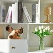 20pcs White Flowers Artificial Tulip Silk Fake Flowers for Mother's Day Easter Valentine’s Day Gifts in Bulk Home Kitchen Wedding Decoration