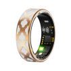 Smart Ring Tracker Enamel Flower Pattern Ring for Women & Man, Sleep&Exercise Monitor, IP68 Waterproof Activity Trackers with Charging Case(8#)