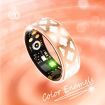 Smart Ring Tracker Enamel Flower Pattern Ring for Women & Man, Sleep&Exercise Monitor, IP68 Waterproof Activity Trackers with Charging Case(8#)