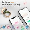 Smart Ring Tracker Enamel Flower Pattern Ring for Women & Man, Sleep&Exercise Monitor, IP68 Waterproof Activity Trackers with Charging Case(8#)