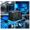 9U Network Server Cabinet Rack Wall Mount Data Enclosure Case 19 Inch Deep with Locking Glass Door Removable Side Panels for IT Computer Equipment