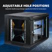 9U Network Server Cabinet Rack Wall Mount Data Enclosure Case 19 Inch Deep with Locking Glass Door Removable Side Panels for IT Computer Equipment
