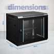 9U Network Server Cabinet Rack Wall Mount Data Enclosure Case 19 Inch Deep with Locking Glass Door Removable Side Panels for IT Computer Equipment