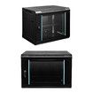 9U Network Server Cabinet Rack Wall Mount Data Enclosure Case 19 Inch Deep with Locking Glass Door Removable Side Panels for IT Computer Equipment