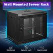 12U Network Server Cabinet Rack Wall Mount Data Case Enclosure 19 Inch Deep with Locking Glass Door Removable Side Panels for IT Computer Equipment