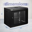 12U Network Server Cabinet Rack Wall Mount Data Case Enclosure 19 Inch Deep with Locking Glass Door Removable Side Panels for IT Computer Equipment