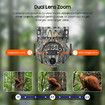 Security Hunting Camera Outdoor Game 4G 6MP Solar Powered 12X Zoom Surveillance System Battery Home CCTV 360° View PTZ Wildlife Animal Monitoring Cam