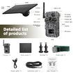 Solar Powered Security Camera 4G 3MP Outdoor Hunting Home Surveillance System Battery House CCTV 360 Degree View Wildlife Animal Motion Monitoring Cam