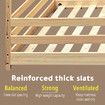 Childrens Bed Frame Base Toddler Single Size House Shape Floor Wooden Mattress Platform Foundation Bedroom Furniture with Guard Rail