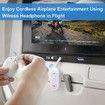 Bluetooth 5.4 Airplane Transmitter Adapter for Airpods or Headphones,2-in-1 Wireless Bluetooth 3.5mm Aux Audio Transmitter Receiver,White
