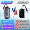 Bluetooth 5.4 Airplane Transmitter Adapter for Airpods or Headphones,2-in-1 Wireless Bluetooth 3.5mm Aux Audio Transmitter Receiver,Black