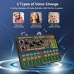 Audio Mixer With Effects, Live Sound Card with Volume Fader, Voice Changer, Sound Effects, LED Lights, for Karaoke, Streaming, Recording, Podcasting Sound Board
