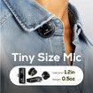 Wireless Lavalier Microphone for iPhone/Android, Lapel Mics with Lightning/USB-C Plug-Play, for Video Recording, Interview, Podcast, Vlog, YouTube