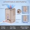 Portable Air Pump for Inflatables, Mini Electric Rechargeable Inflate Deflate Pump with Camping Light for Pool Floats, Swimming Rings, Air Mattress (Khaki)