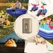Portable Air Pump for Inflatables, Mini Electric Rechargeable Inflate Deflate Pump with Camping Light for Pool Floats, Swimming Rings, Air Mattress (Khaki)