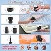 Portable Air Pump for Inflatables, Mini Electric Rechargeable Inflate Deflate Pump with Camping Light for Pool Floats, Swimming Rings, Air Mattress (Black)