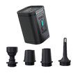 Portable Air Pump for Inflatables, Mini Electric Rechargeable Inflate Deflate Pump with Camping Light for Pool Floats, Swimming Rings, Air Mattress (Black)