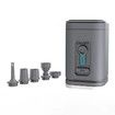 Portable Air Pump for Inflatables, Mini Electric Rechargeable Inflate Deflate Pump with Camping Light for Pool Floats, Swimming Rings, Air Mattress (Gray)
