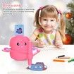Drawing Robot for Kids,Interactive Educational Drawing Robot for Kids,Montessori Learning Toy with 100 Word Cards Color Pink