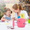 Drawing Robot for Kids,Interactive Educational Drawing Robot for Kids,Montessori Learning Toy with 100 Word Cards Color Pink