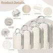 4 Set Compression Packing Cubes for Suitcases, Luggage Packing Organizers Bag Travel Accessories(Beige)