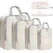 4 Set Compression Packing Cubes for Suitcases, Luggage Packing Organizers Bag Travel Accessories(Beige)