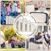 4 Set Compression Packing Cubes for Suitcases, Luggage Packing Organizers Bag Travel Accessories(Beige)