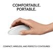 Wireless Silent Bluetooth Mouse Pompact Portable Smooth Tracking for Windows,MacOS Compatible with PC,Mac,Laptop,Tablets-White